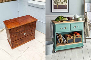 How to upcycle an old dresser into a kitchen island bench