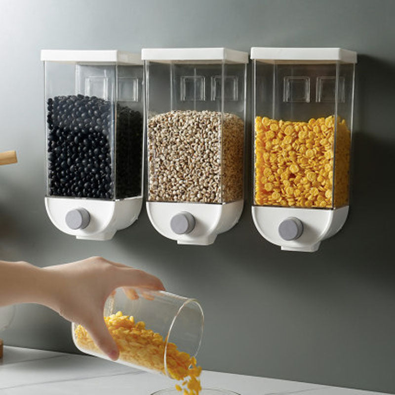 Whole grain storage box kitchen wall-mounted grain storage tank rice bean sealed tank grain dispenser