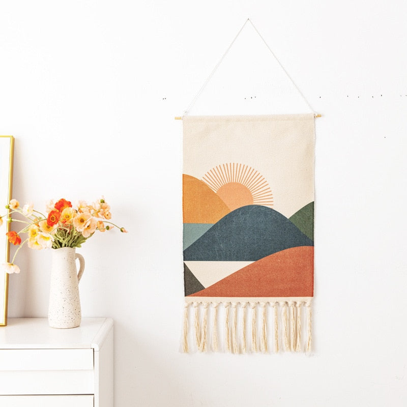 Boho Handmade Cotton Tassel Tapestry