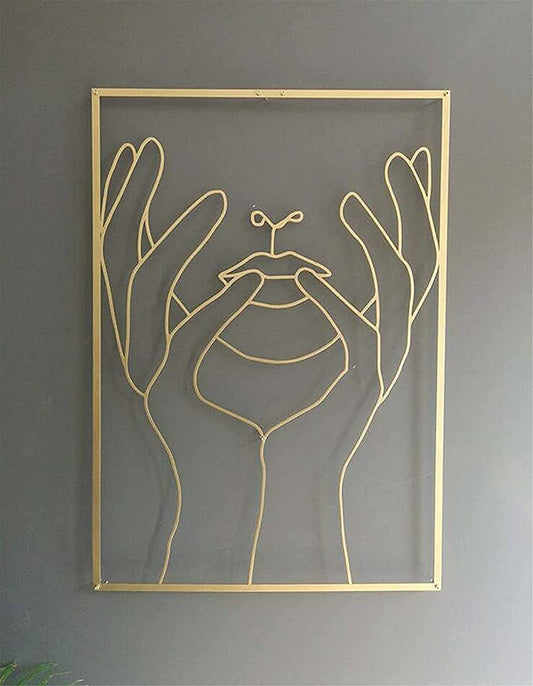 Gold Line Art Acrylic Wall Decor