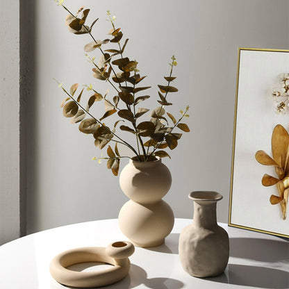 Nordic Minimalist Ceramic Vases & Candle Holders