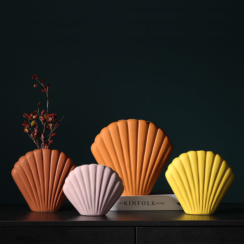Seashell Shape Nordic Minimalist Ceramic Vase