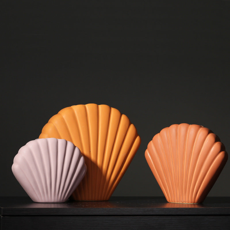 Seashell Shape Nordic Minimalist Ceramic Vase