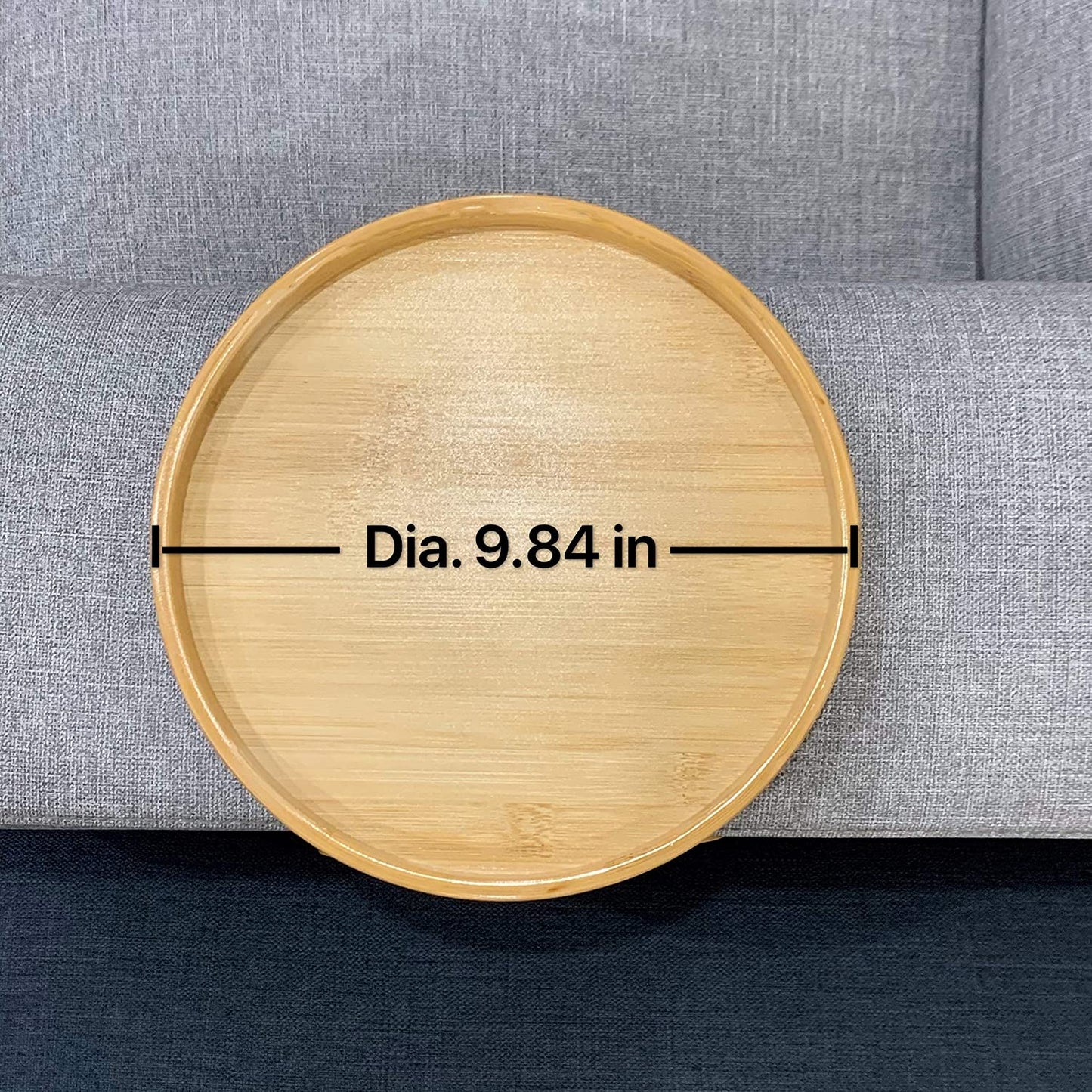 Wooden Round Sofa Armrest Clip-On Tray
