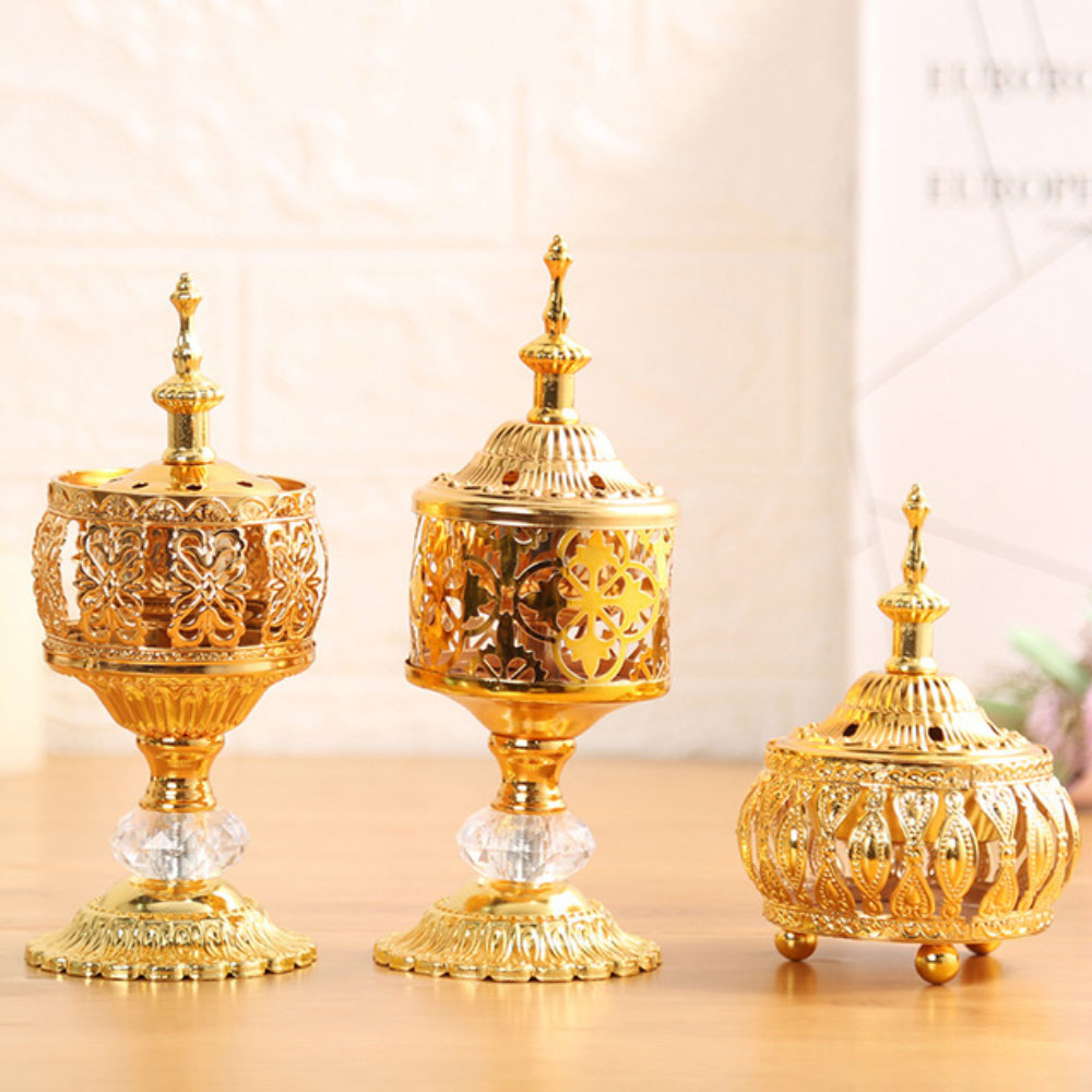 Ornate Middle Eastern Golden Incense Burners